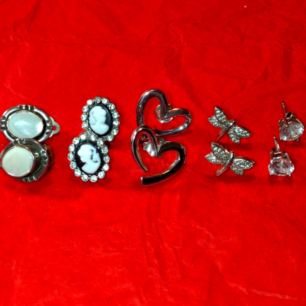 Five Pairs 925 Earrings Your Choice $32 Each